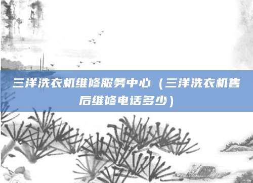 三洋洗衣机维修服务中心（三洋洗衣机售后维修电话多少）