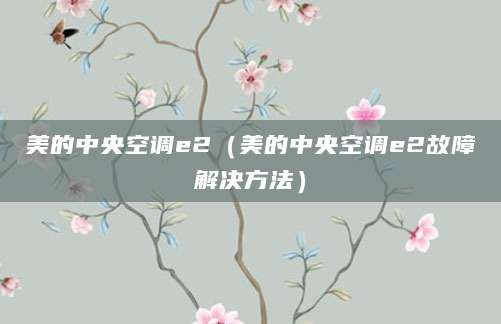 美的中央空调e2（美的中央空调e2故障解决方法）