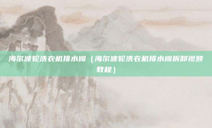 海尔波轮洗衣机排水阀（海尔波轮洗衣机排水阀拆卸视频教程）