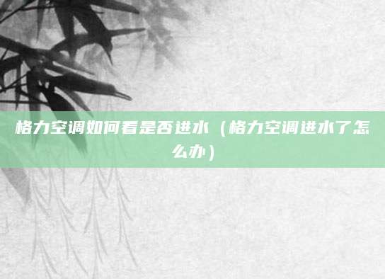 格力空调如何看是否进水(格力空调进水了怎么办)