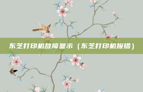 东芝打印机故障显示（东芝打印机报错）