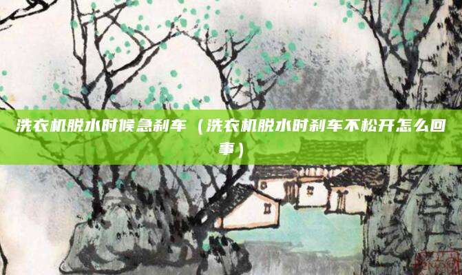 洗衣机脱水时候急刹车（洗衣机脱水时刹车不松开怎么回事）