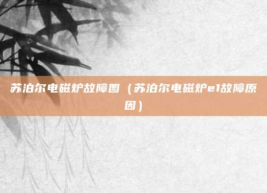 苏泊尔电磁炉故障图（苏泊尔电磁炉e1故障原因）