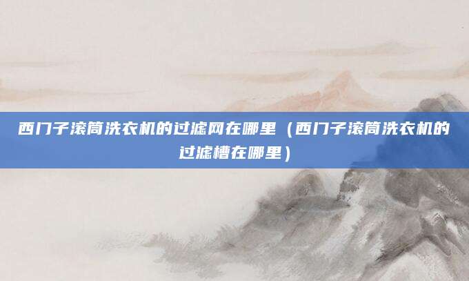 西门子滚筒洗衣机的过滤网在哪里（西门子滚筒洗衣机的过滤槽在哪里）