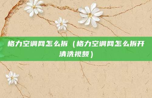 格力空调网怎么拆（格力空调网怎么拆开清洗视频）