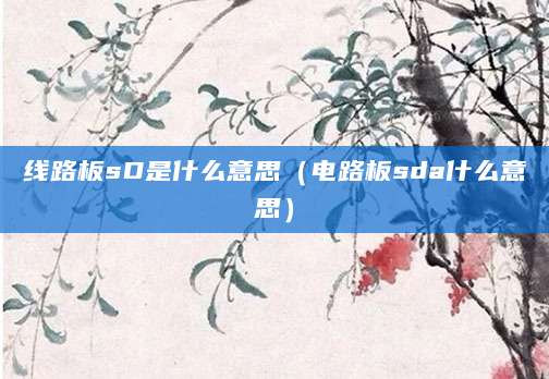 线路板sD是什么意思（电路板sda什么意思）