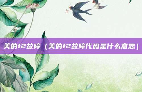 美的f2故障（美的f2故障代码是什么意思）