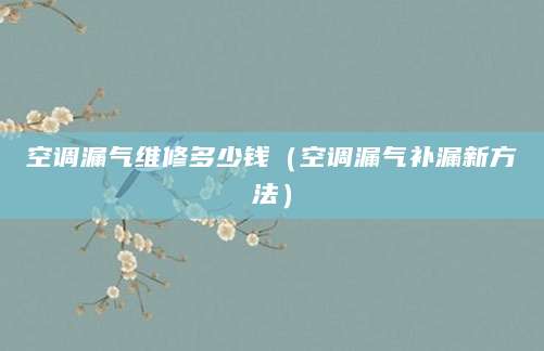 空调漏气维修多少钱（空调漏气补漏新方法）