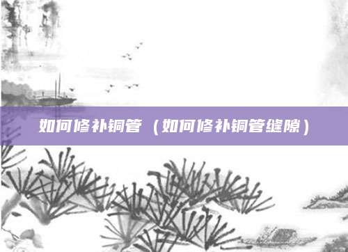 如何修补铜管(如何修补铜管缝隙)