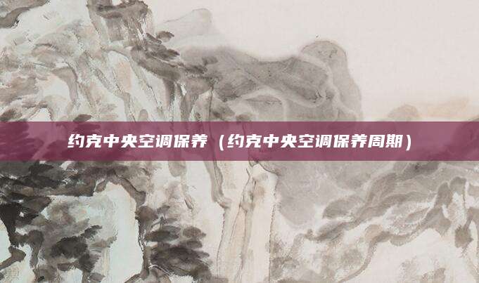 约克中央空调保养（约克中央空调保养周期）