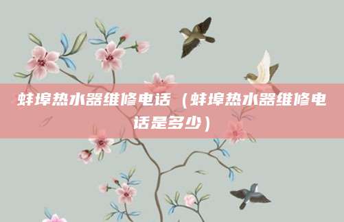 蚌埠热水器维修电话（蚌埠热水器维修电话是多少）