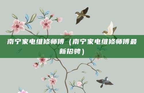 南宁家电维修师傅（南宁家电维修师傅最新招骋）