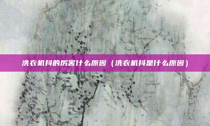 洗衣机抖的厉害什么原因（洗衣机抖是什么原因）