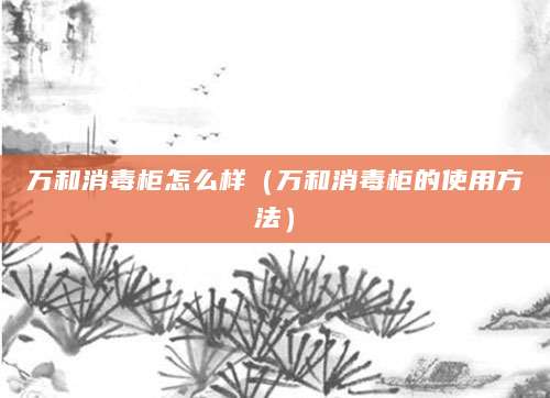 万和消毒柜怎么样（万和消毒柜的使用方法）