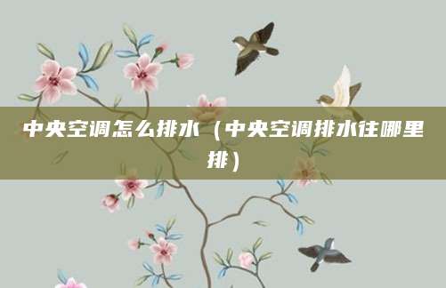 中央空调怎么排水（中央空调排水往哪里排）