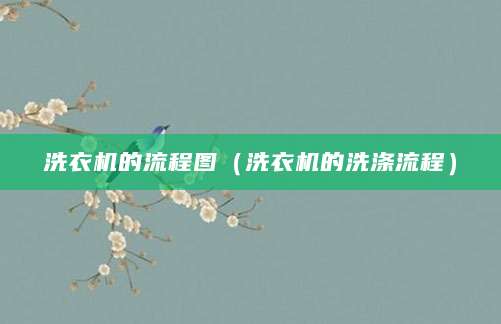 洗衣机的流程图（洗衣机的洗涤流程）