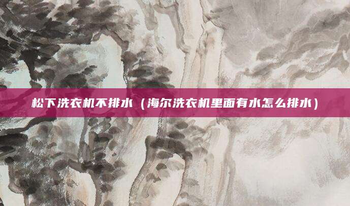 松下洗衣机不排水（海尔洗衣机里面有水怎么排水）