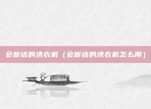 会听话的洗衣机（会听话的洗衣机怎么用）