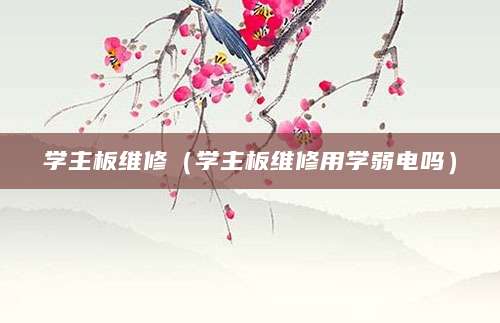 学主板维修（学主板维修用学弱电吗）