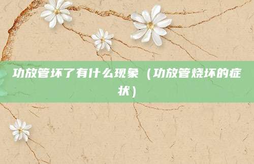 功放管坏了有什么现象(功放管烧坏的症状)