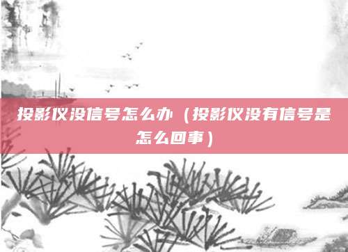 投影仪没信号怎么办（投影仪没有信号是怎么回事）