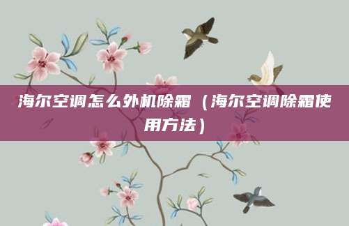 海尔空调怎么外机除霜（海尔空调除霜使用方法）