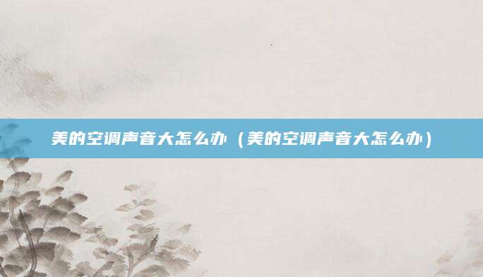 美的空调声音大怎么办（美的空调声音大怎么办）