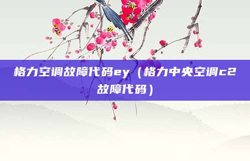 格力空调故障代码ey（格力中央空调c2故障代码）