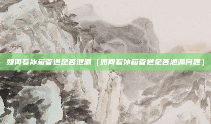 如何看冰箱管道是否泄漏（如何看冰箱管道是否泄漏问题）