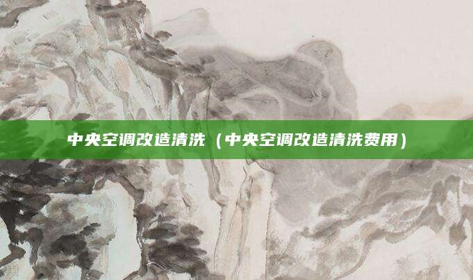中央空调改造清洗（中央空调改造清洗费用）