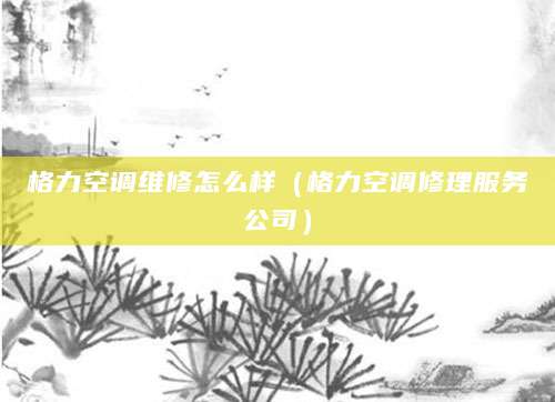 格力空调维修怎么样（格力空调修理服务公司）