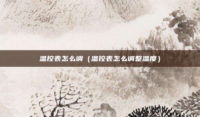 温控表怎么调（温控表怎么调整温度）