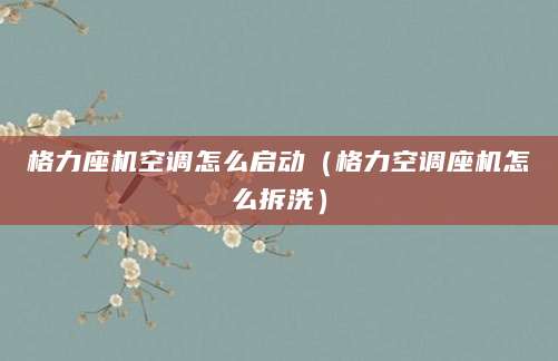 格力座机空调怎么启动（格力空调座机怎么拆洗）