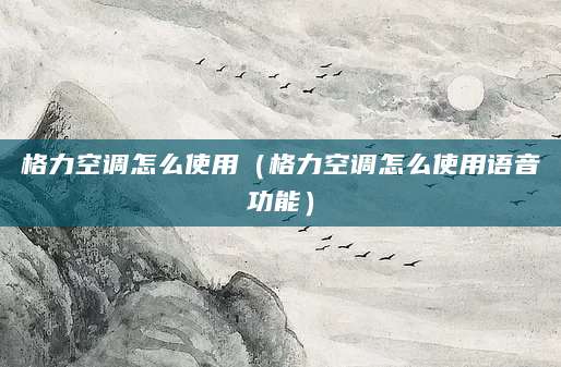 格力空调怎么使用（格力空调怎么使用语音功能）