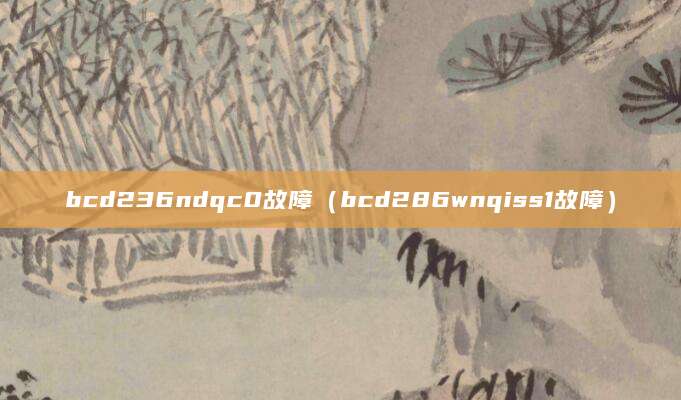 bcd236ndqc0故障（bcd286wnqiss1故障）