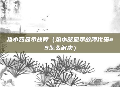 热水器显示故障（热水器显示故障代码e5怎么解决）