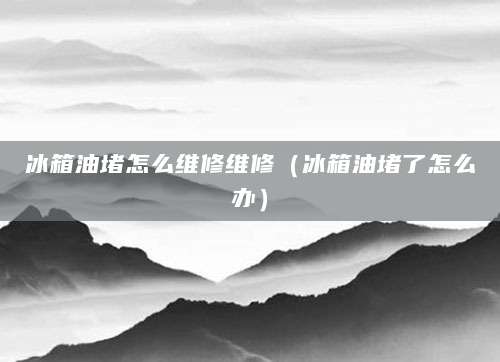 冰箱油堵怎么维修维修（冰箱油堵了怎么办）