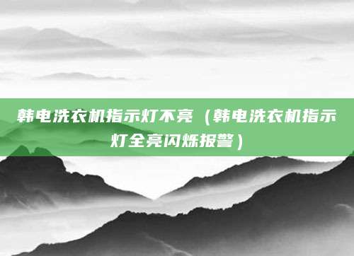 韩电洗衣机指示灯不亮（韩电洗衣机指示灯全亮闪烁报警）