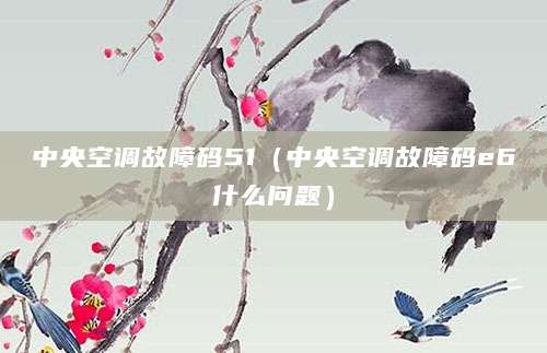 中央空调故障码51（中央空调故障码e6什么问题）