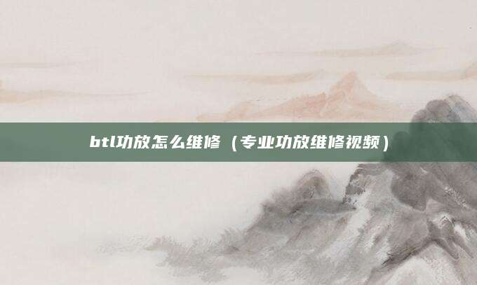 btl功放怎么维修（专业功放维修视频）