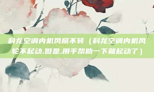 科龙空调内机风扇不转（科龙空调内机风轮不起动,但是,用手帮助一下就起动了）