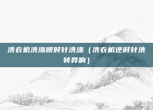 洗衣机洗涤顺时针洗涤（洗衣机逆时针洗转异响）