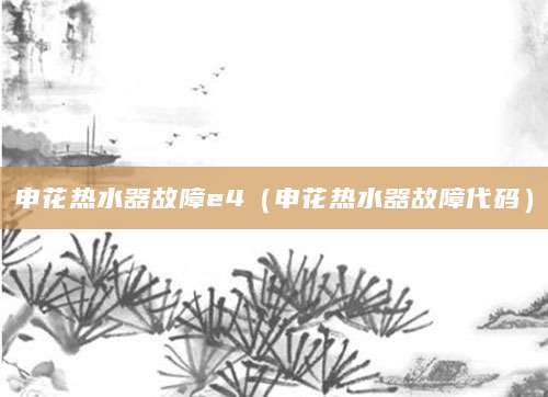 申花热水器故障e4（申花热水器故障代码）