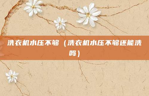 洗衣机水压不够（洗衣机水压不够还能洗吗）