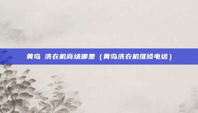 黄岛俢洗衣机商场哪里（黄岛洗衣机维修电话）
