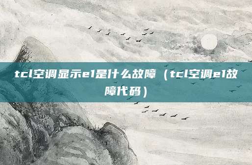 tcl空调显示e1是什么故障（tcl空调e1故障代码）
