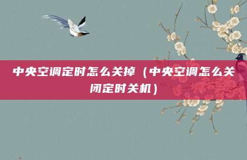 中央空调定时怎么关掉(中央空调怎么关闭定时关机)