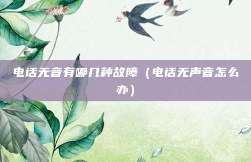 电话无音有哪几种故障（电话无声音怎么办）