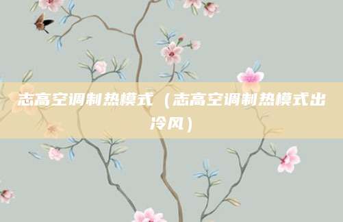 志高空调制热模式（志高空调制热模式出冷风）