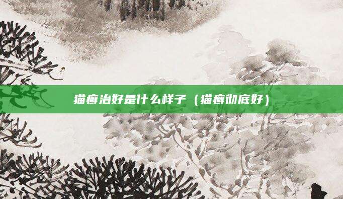 猫癣治好是什么样子(猫癣彻底好)